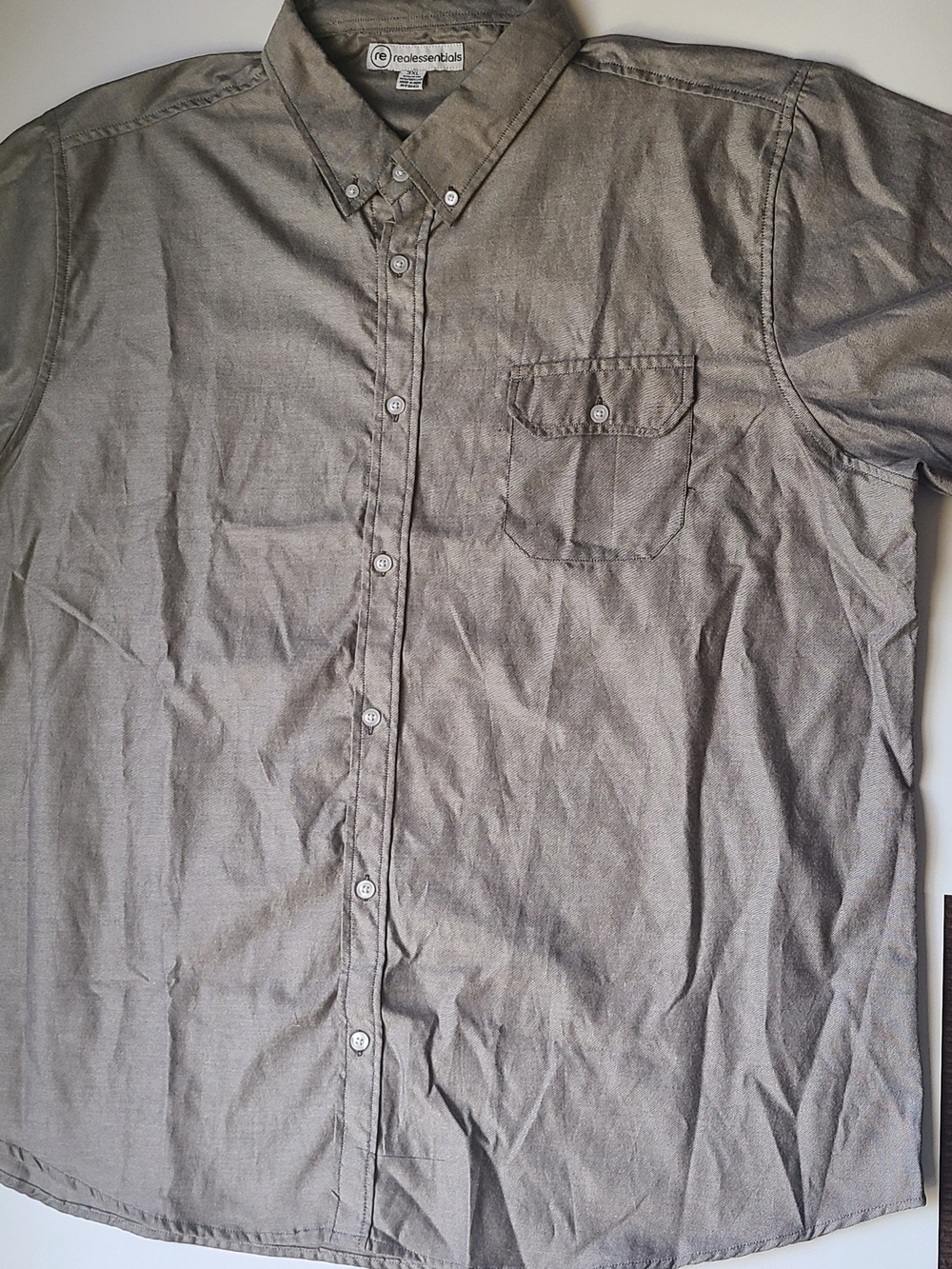 Essentials Men's Casual Button-Down Shirt in Gray